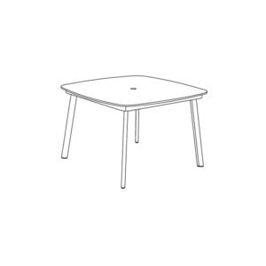 Eiland 45&#8243; Square Dining Table &#8211; HPL Top