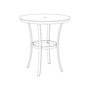 Travira 36&#8243; Round Cafe Bar Table &#8211; HPL