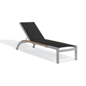 Argento Armless Chaise Lounge -Black Seat