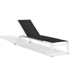 Argento Armless Chaise Lounge -Black Seat